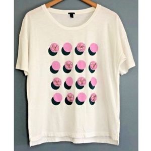 J. CREW white Embellished Shadow Dot T Shirt